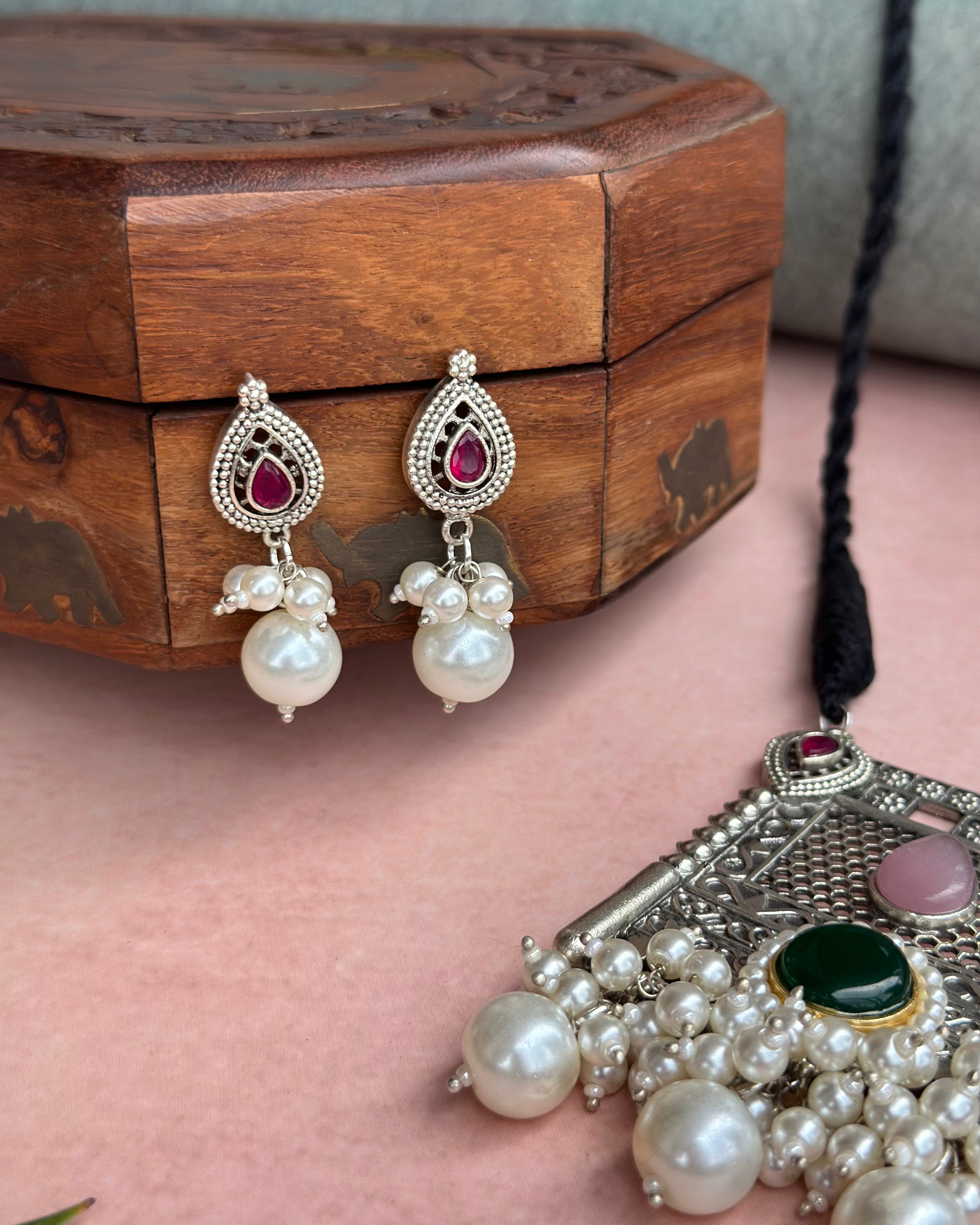 Nandini mossanite stone necklace