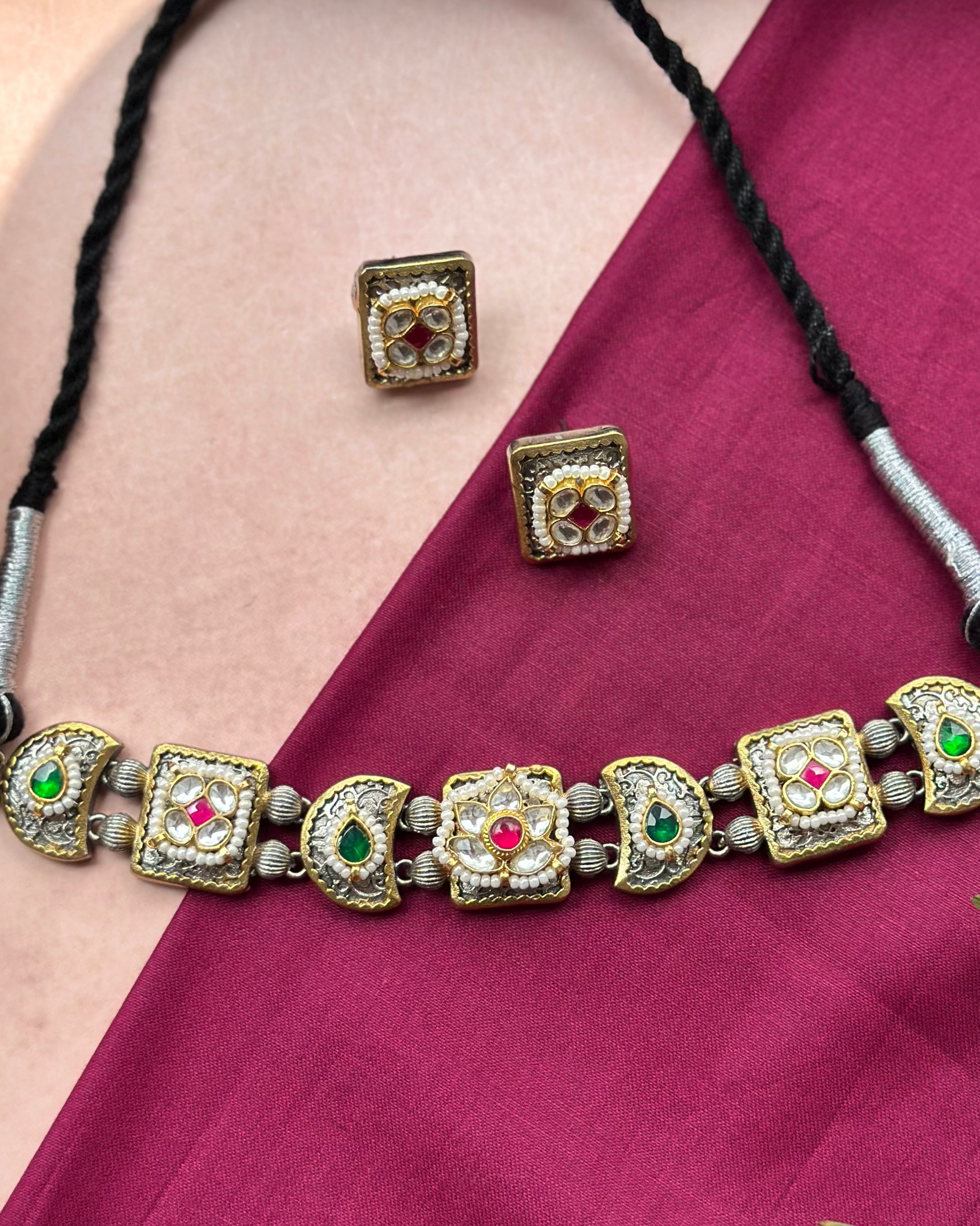 RAANI fusion pachi kundan choker