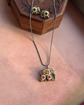 GAJ  pachi kundan pendant necklace