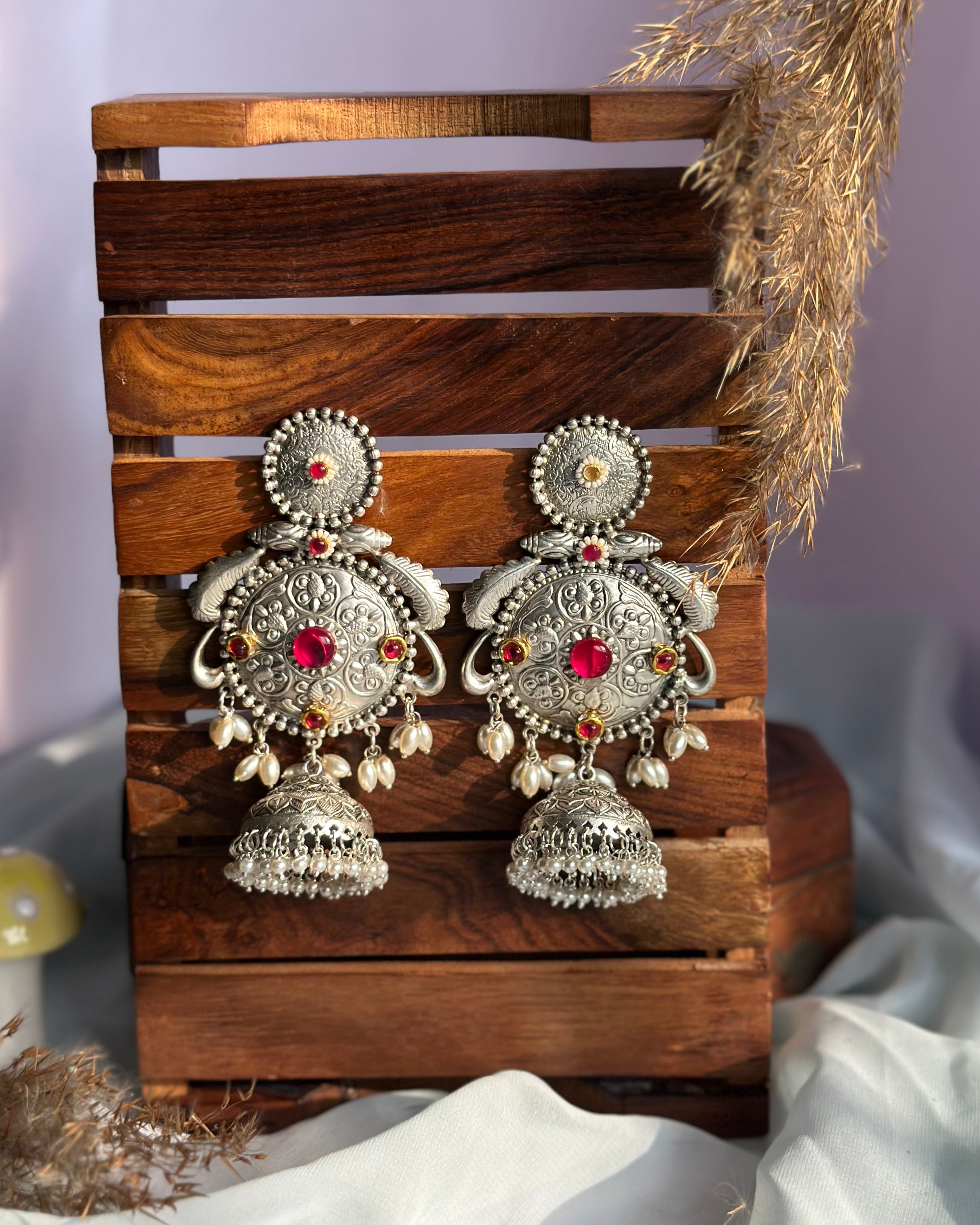 ADAA statment brass jhumka earrings