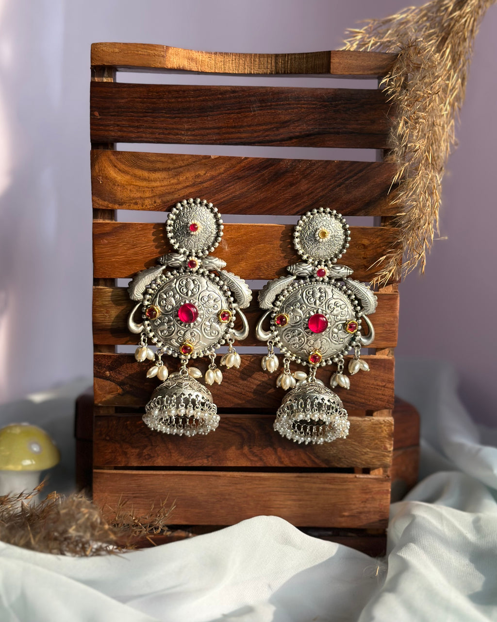 ADAA statment brass jhumka earrings