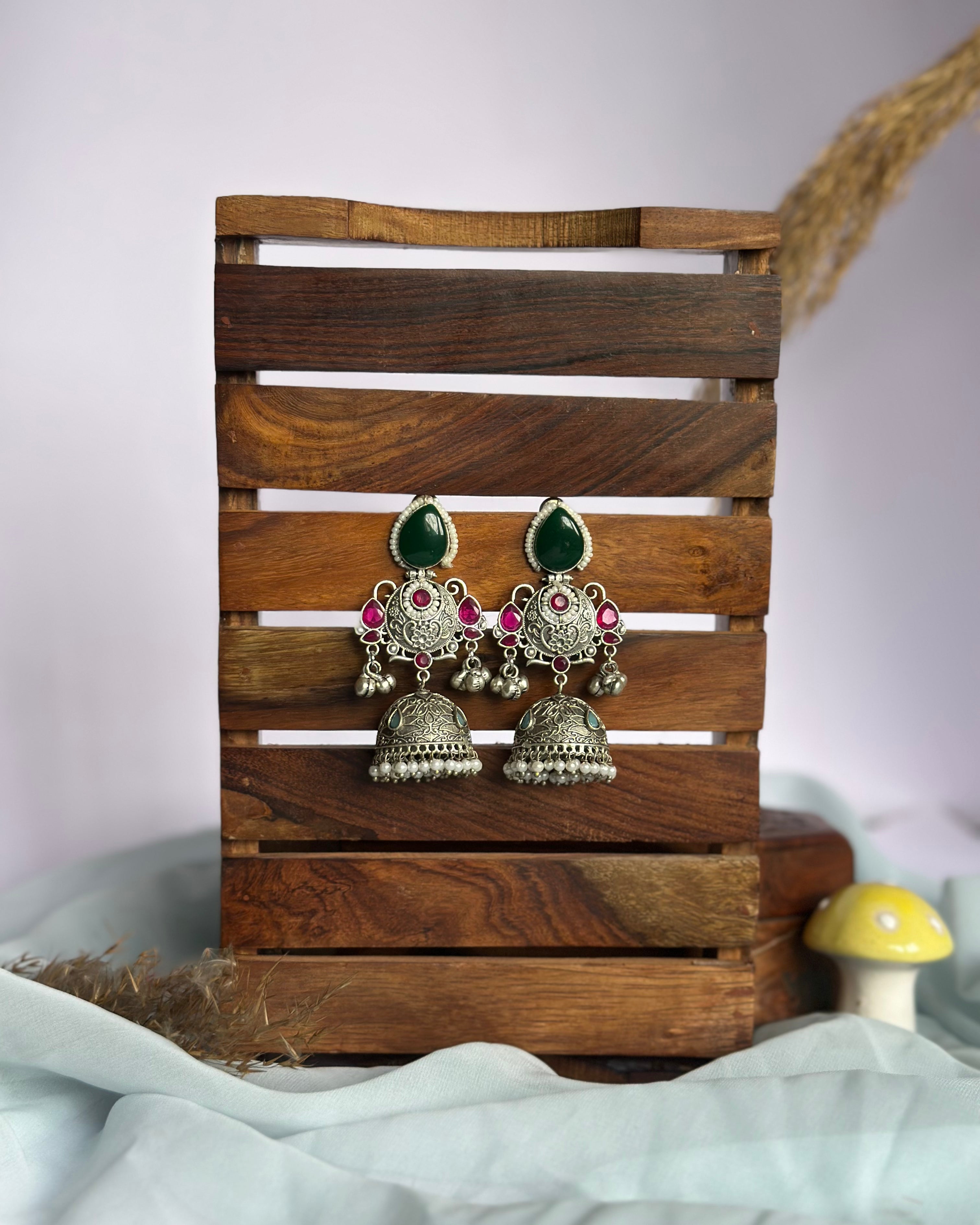 RUHANIKA brass jhumka earrings