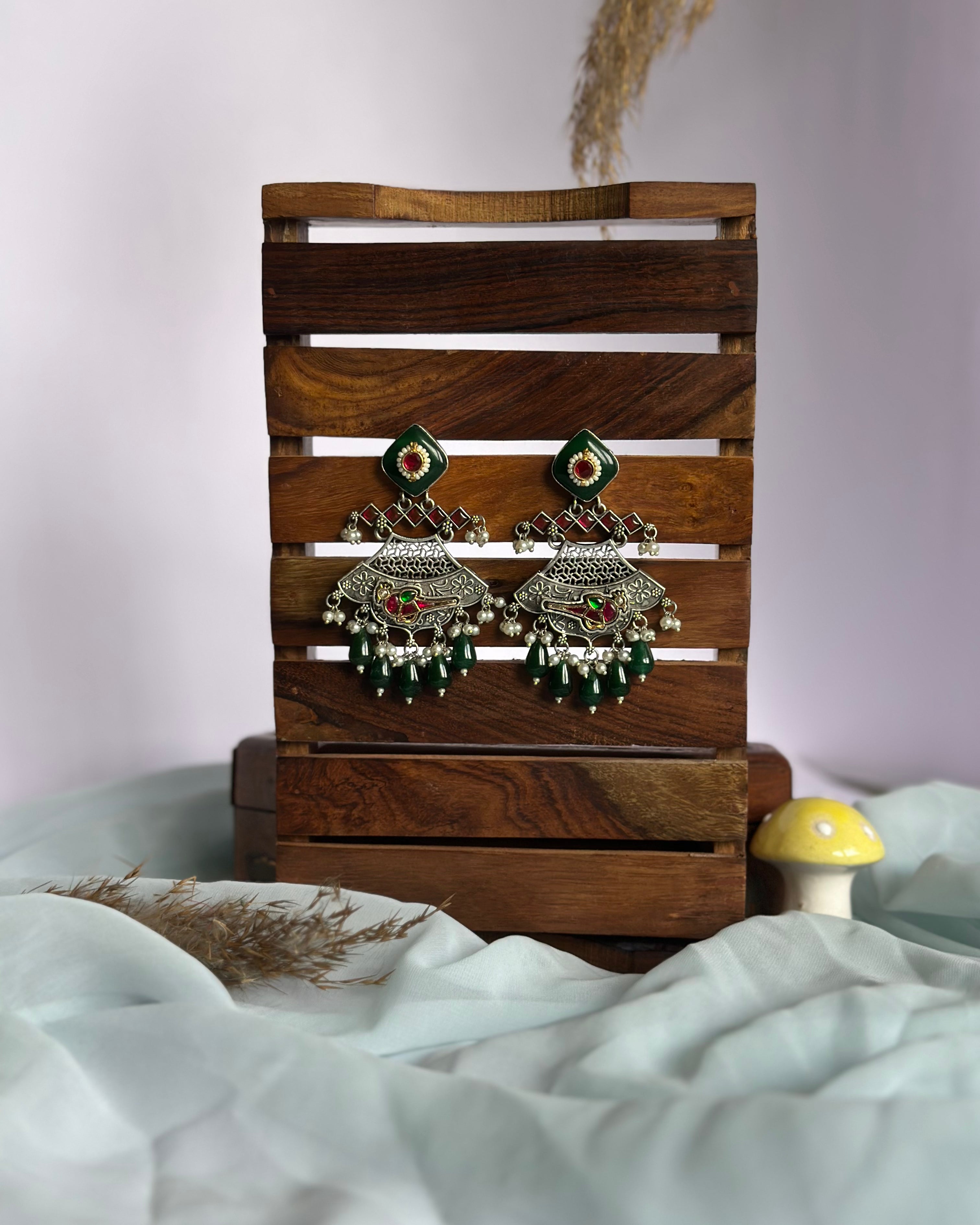 DHOLIDA kundan stone earrings