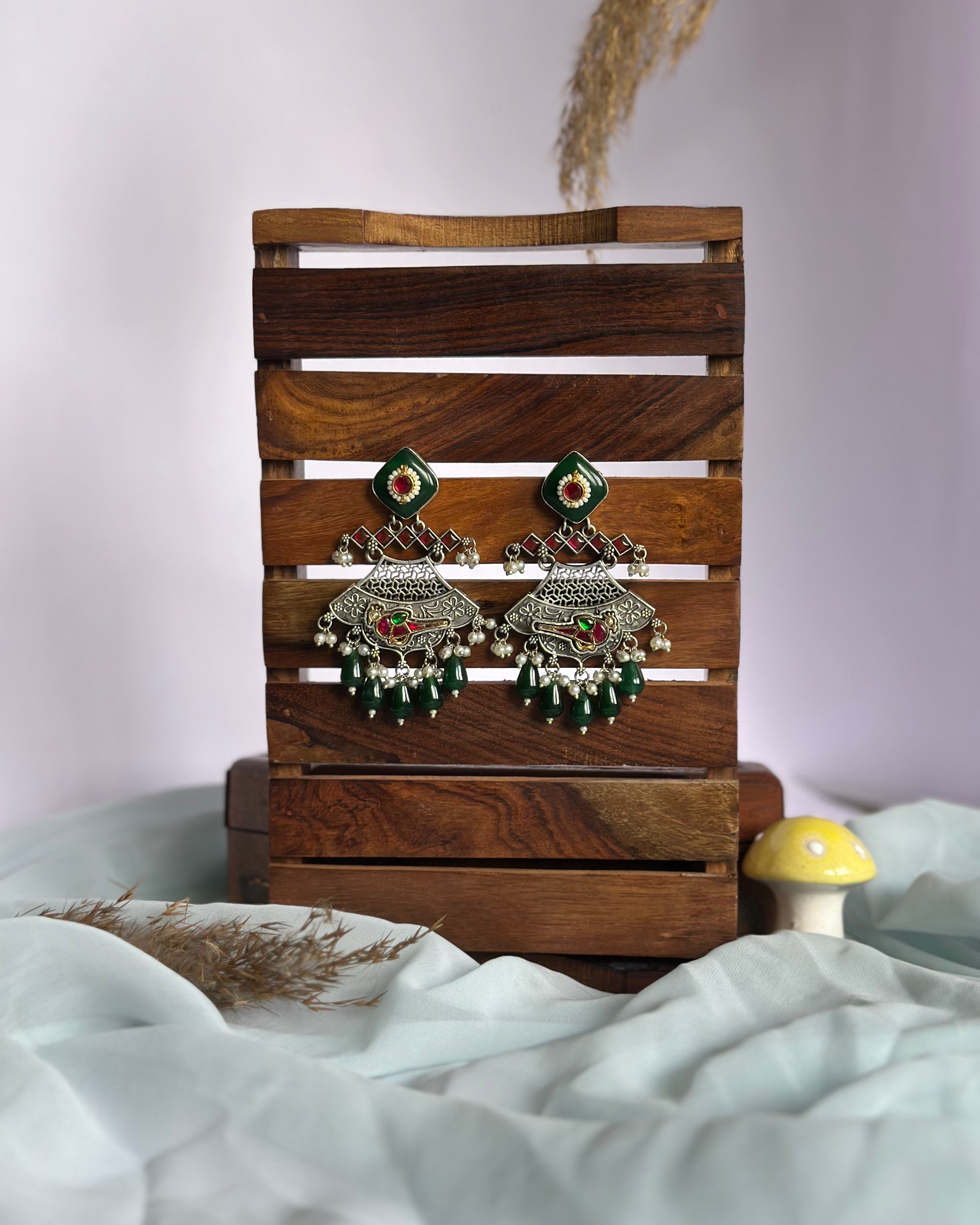 DHOLIDA kundan stone earrings