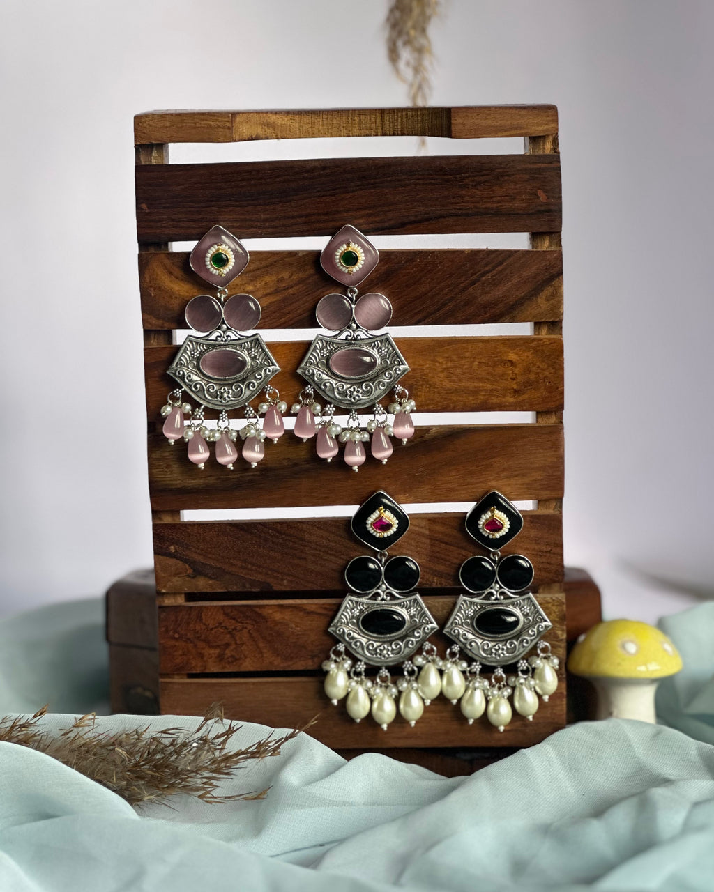 RAMZAT pachi kundan earrings