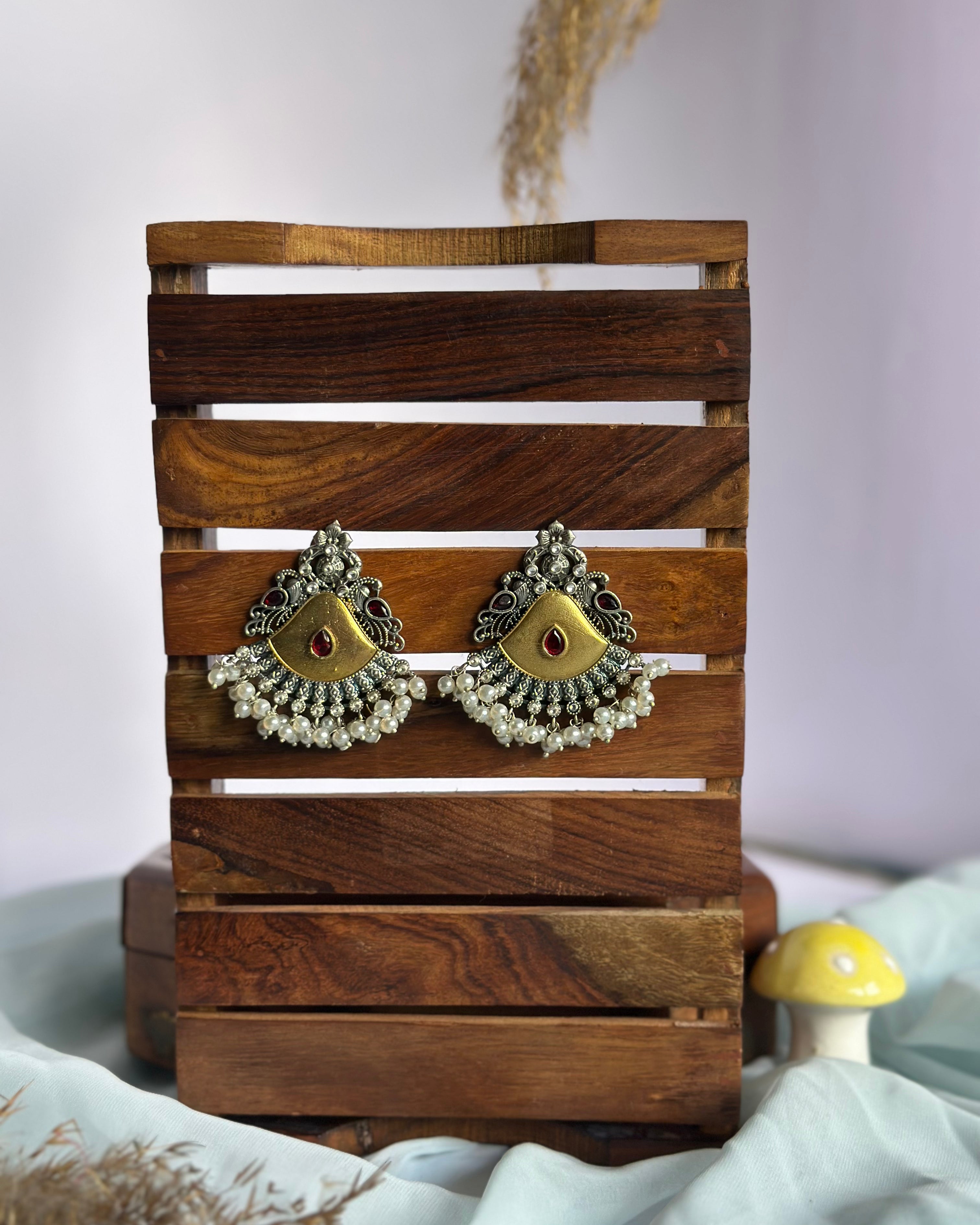 MAYURI two tone earrings