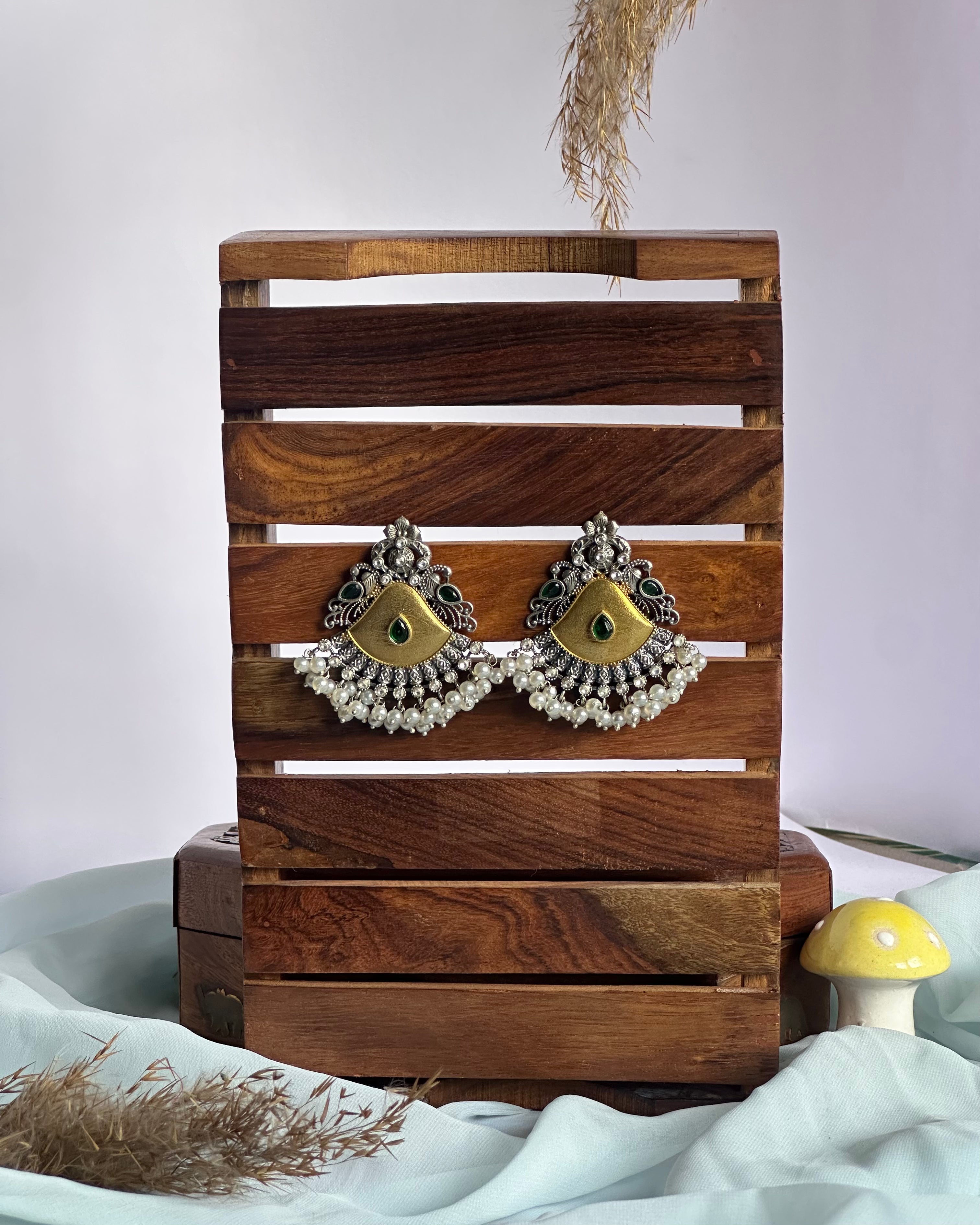 MAYURI two tone earrings